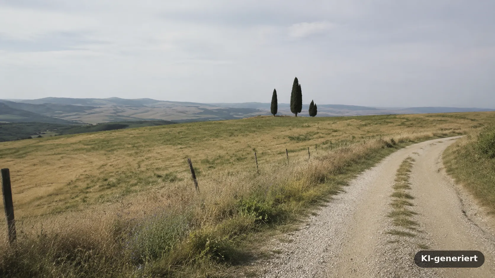 Weg durch die toskanische Landschaft